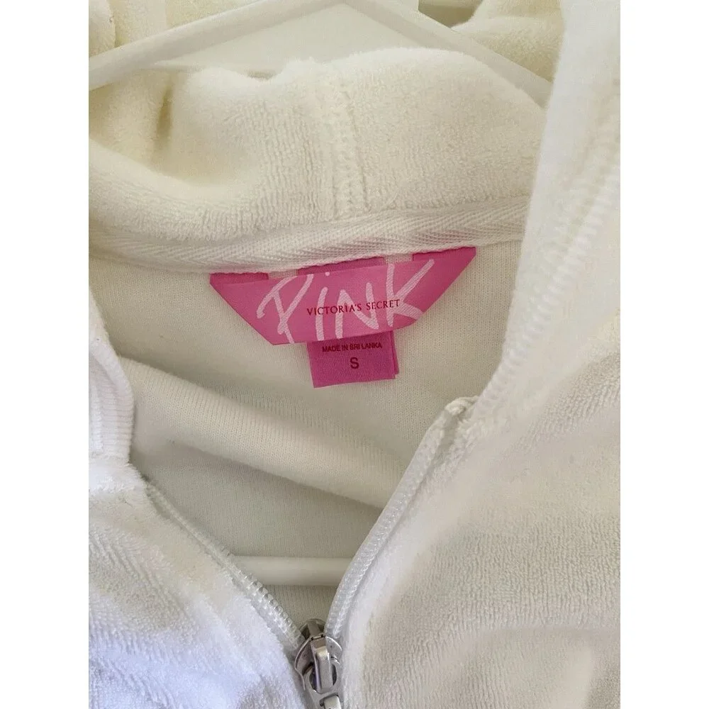 Victoria’s Secret Pink White Terry cloth Matching Set Vintage 2006 Size Small - Picture 8 of 15